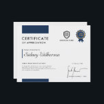 Certificate | Modern Business Logo Award Template<br><div class="desc">A simple business logo certificate template in a modern minimalist style. The versatile template can be customized with the award type (certificate of completion,  appreciation,  recognition etc) and further details to recogise the achivements or successful completion of a course or task for any employee.</div>