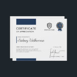 Certificate | Modern Business Logo Award Template<br><div class="desc">A simple business logo certificate template in a modern minimalist style. The versatile template can be customized with the award type (certificate of completion,  appreciation,  recognition etc) and further details to recogise the achivements or successful completion of a course or task for any employee.</div>
