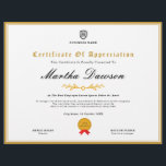 Certificate | Modern Business Logo Award Template<br><div class="desc">A simple business logo certificate template in a modern minimalist style. The versatile template can be customized with the award type (certificate of completion,  appreciation,  recognition etc) and further details to recogise the achivements or successful completion of a course or task for any employee.</div>