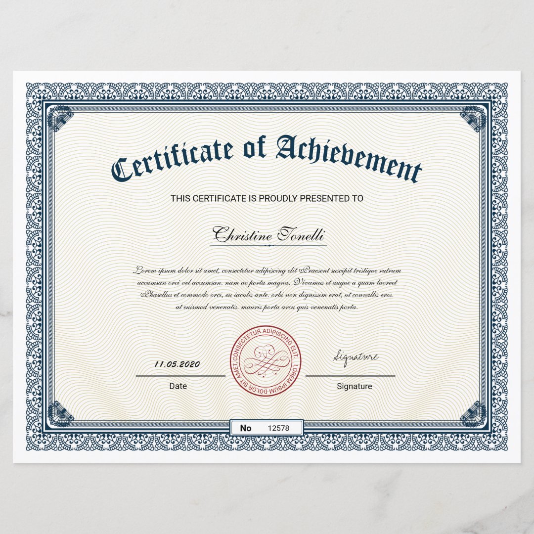 Certificate of Achievement | Zazzle