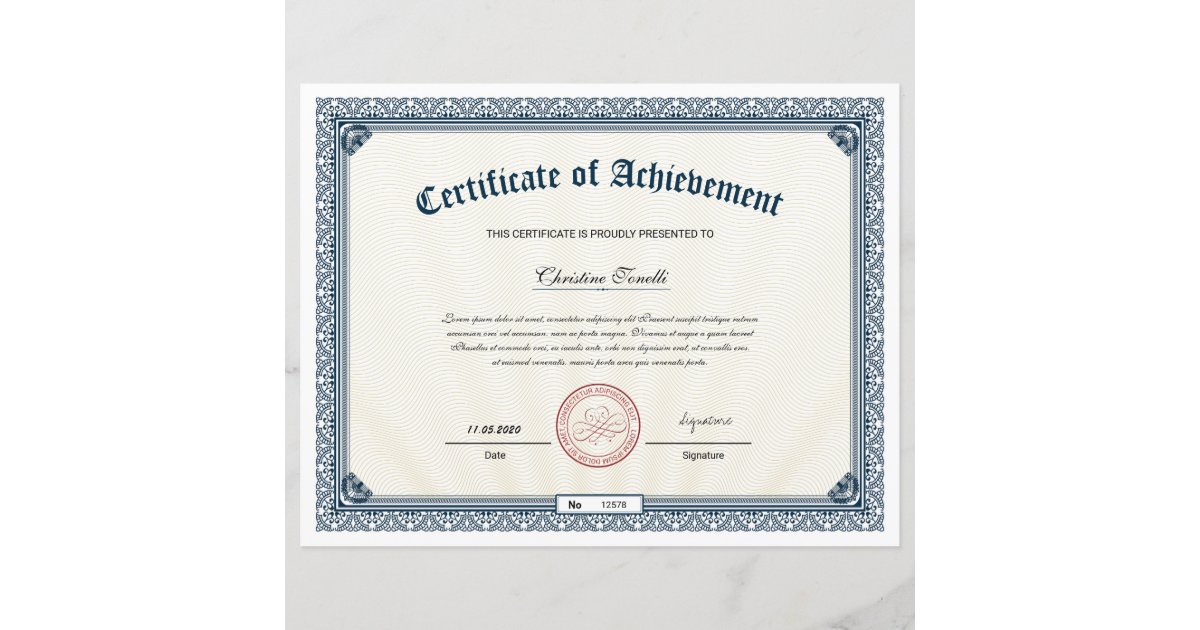 Certificate of Achievement | Zazzle.com