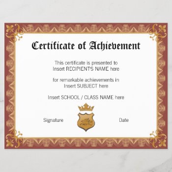 Certificate Of Achievement by mythology at Zazzle