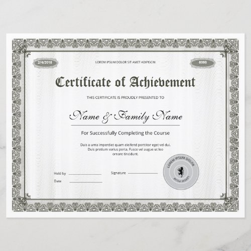 Certificate Of Achievement