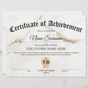 Certificate of Achievement Award Course