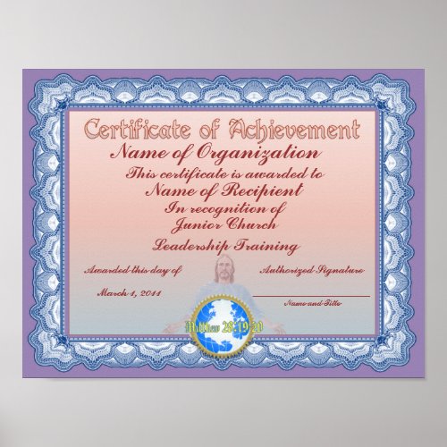 Certificate of Achievement Christian Poster