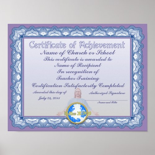 Certificate of Achievement Christian Poster