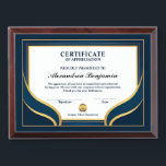 Certificate Of Achievement Excellence Professional Award Plaque<br><div class="desc">Certificate Of Achievement Excellence Professional Award Plaque to present to your employees, staff, or students on how much you appreciate their contribution to your company, school or organization. The Plaque is a template that you can replace the information with yours. It can be used as an award to recognize a...</div>