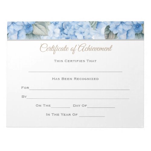 Certificate of Achievement Notepad