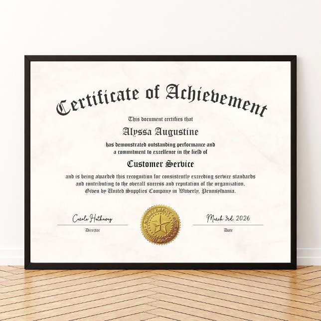 Certificate of Achievement Print (Creator Uploaded)