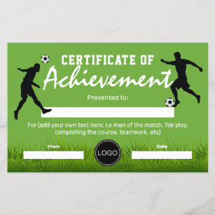 Certificate of Achievement   Soccer Football Award