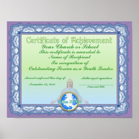 Certificate Of Acievement (christian) Poster