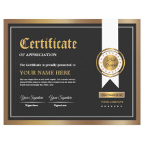 Certificate Of Appreciation Certificate Of Appreciation