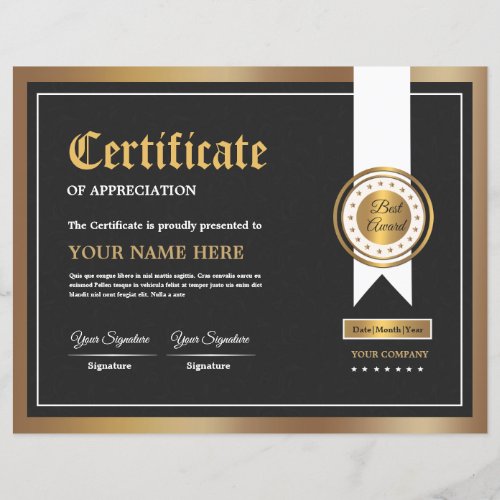 Certificate Of Appreciation