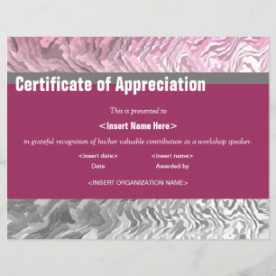 Certificate of Appreciation