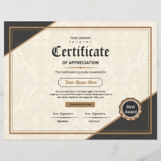 Certificate Of Appreciation
