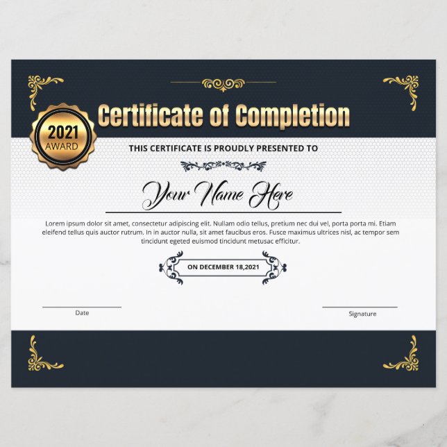 Certificate Of Appreciation (Front)