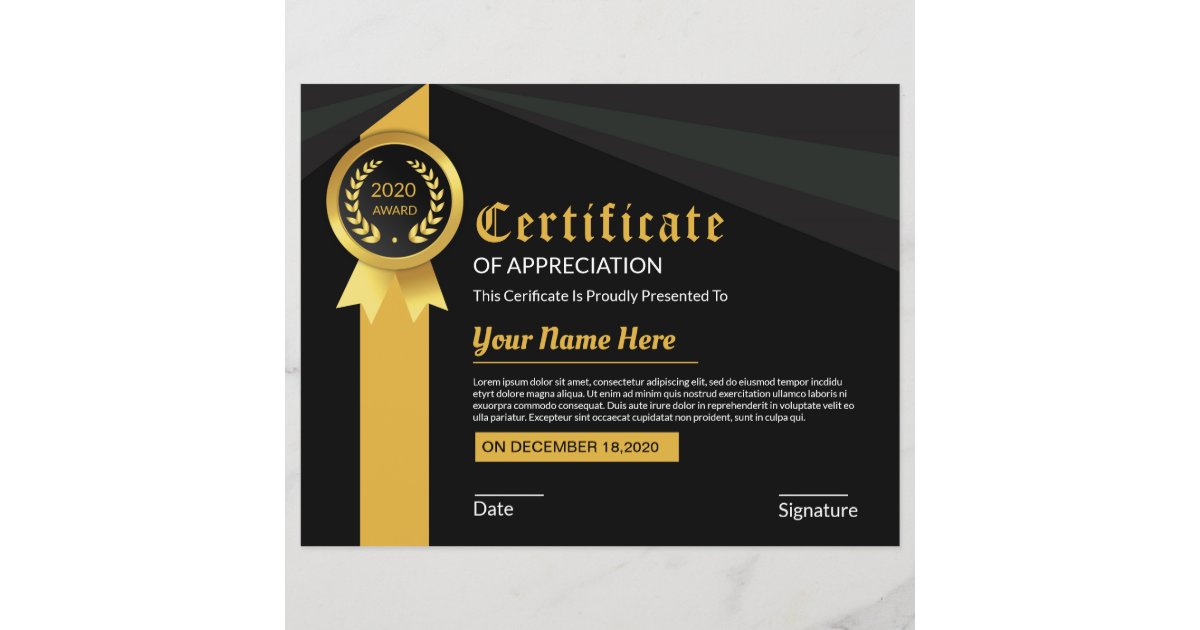 Certificate Of Appreciation | Zazzle