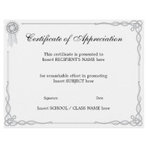 CERTIFICATE OF APPRECIATION CERTIFICATE OF APPRECIATION