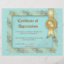 Certificate of Appreciation Diploma Gold Blue