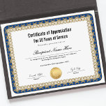 Certificate of Appreciation for Years of Service<br><div class="desc">This exquisite certificate of appreciation for years of service is designed to honor and recognize the dedicated commitment and loyalty of your valued team members. Our certificates boast a sophisticated and professional design, incorporating decorative elements, and a polished layout. Suitable for all industries and sectors, these certificates are a perfect...</div>