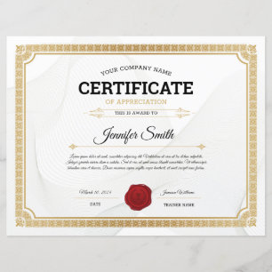Certificate Of Appreciation Template