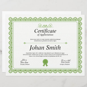 Certificate Of Appreciation Template