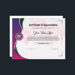 Certificate of appreciation template<br><div class="desc">Create a professional certificate of appreciation with our customizable template. Perfect for awards,  recognition,  and employee appreciation.</div>