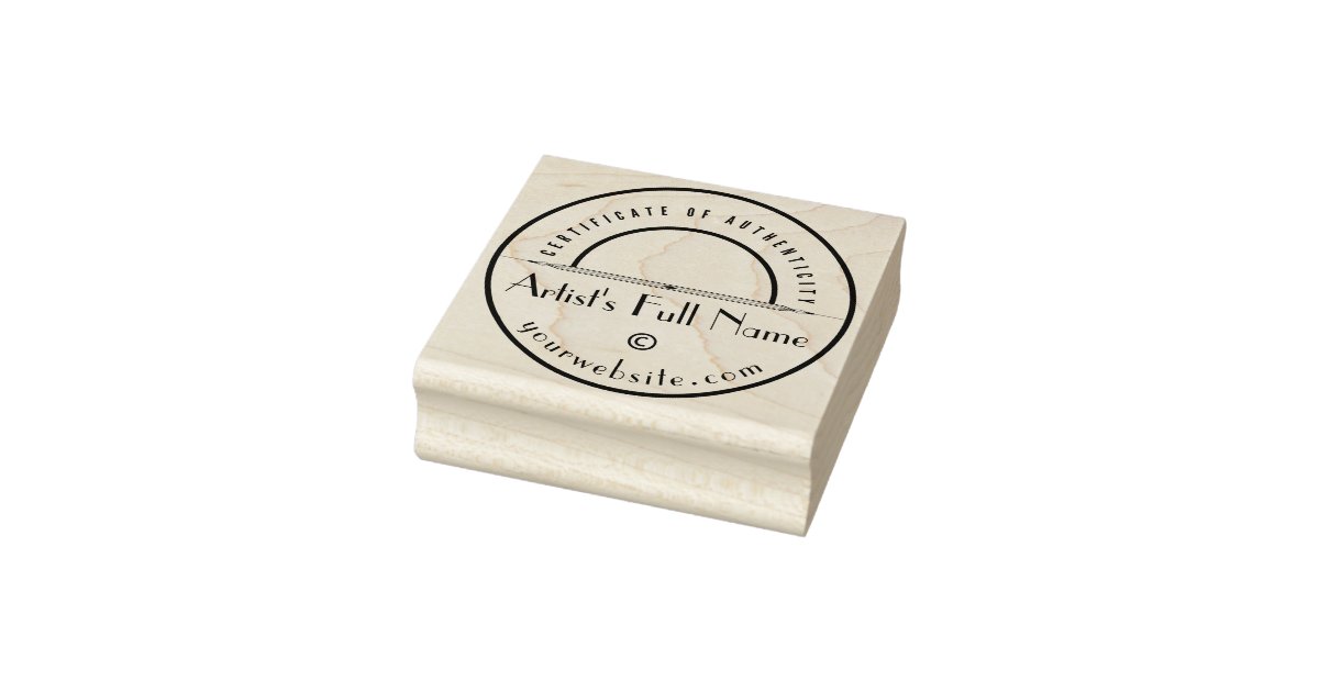 Certificate of Authenticity Art Retail Marketing Rubber Stamp Zazzle