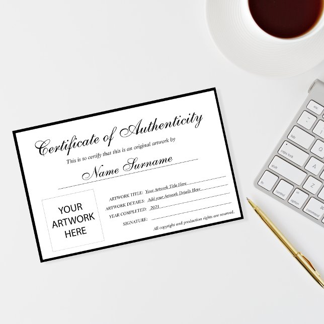 Certificate of Authenticity Artwork by (Creator Uploaded)