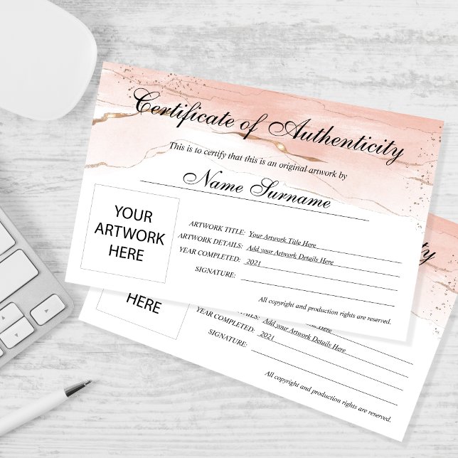 Certificate of Authenticity Artwork by (Creator Uploaded)