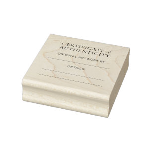 Certificate of Authenticity Fill In Rubber Stamp