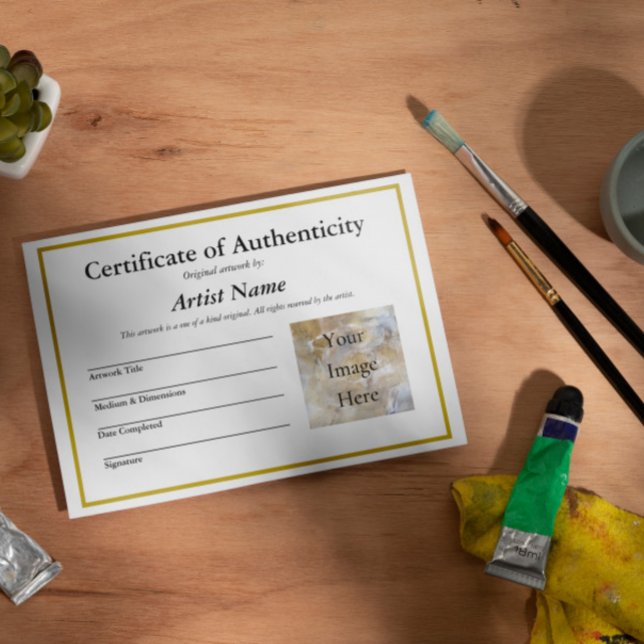 Certificate of Authenticity for Art with Photo Invitation (Creator Uploaded)