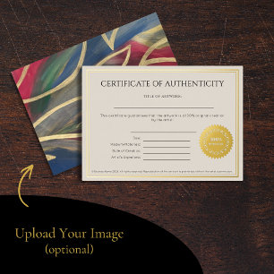 Certificate of Authenticity for Artists Foil Invitation