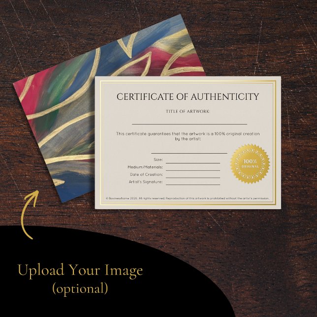 Certificate of Authenticity for Artists Foil Invitation (Creator Uploaded)