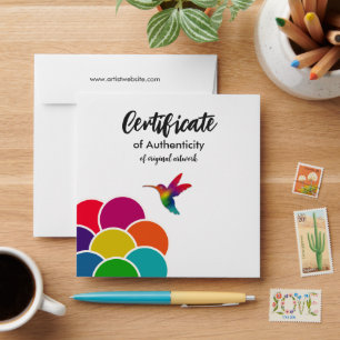 Certificate of Authenticity for Original Artwork Envelope