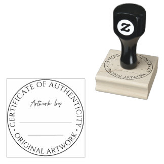 Certificate of Authenticity for Original Artwork Rubber Stamp