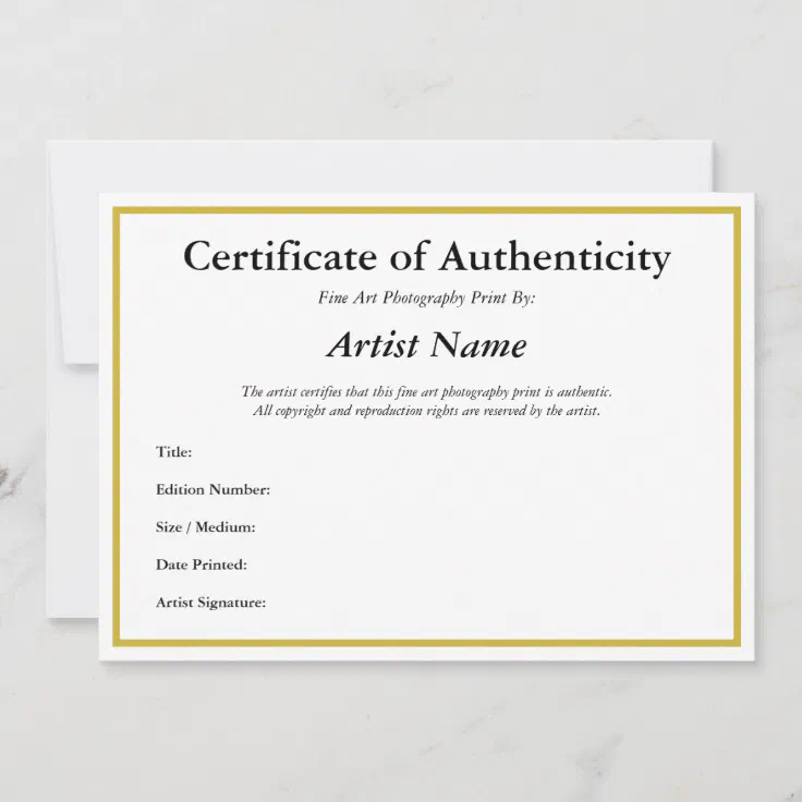 certificate of authenticity fine art