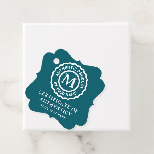 Certificate of Authenticity tag with monogram logo