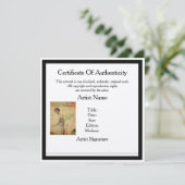 Certificate of Authenticity Template for Artists (Standing Front)