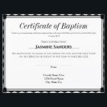 Certificate of Baptism<br><div class="desc">Certificate of Baptism</div>