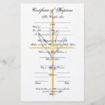 Certificate Of Baptism-child Stationery at Zazzle