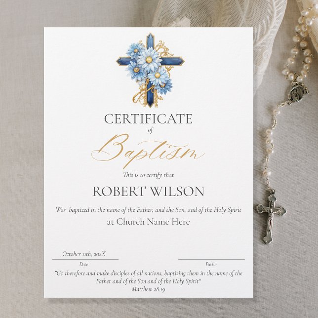Certificate of Baptism, Christening Certificate (Creator Uploaded)