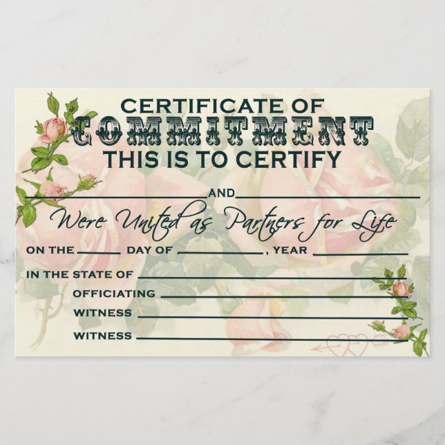 Certificate of Commitment (Front)