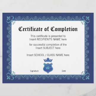 CERTIFICATE OF COMPLETION