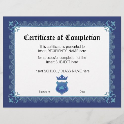 CERTIFICATE OF COMPLETION