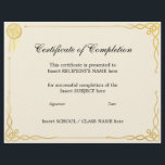 CERTIFICATE OF COMPLETION<br><div class="desc">Easy-to-customize Certificate Layout for any occassion</div>