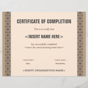 Certificate of Completion