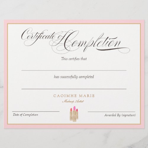 Certificate of Completion Award