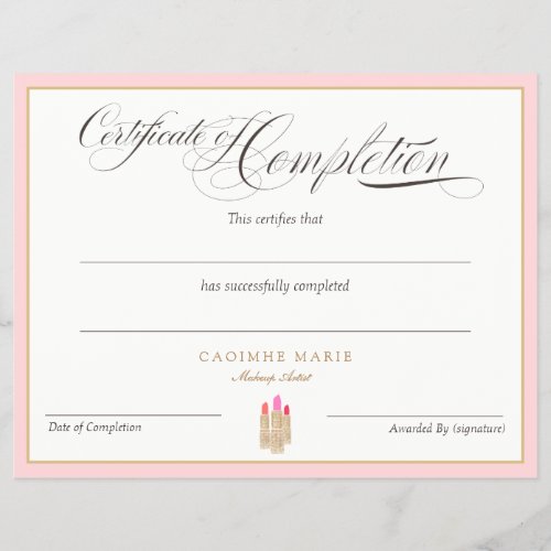 Certificate of Completion Award