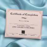 Certificate of Completion Award Blush Pink<br><div class="desc">Blush Pink Certificate of Completion Awards.</div>